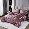 Satin Comforter Set with Sheet Set King Silk Like Satin