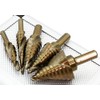 Stark 5-Piece Set SAE Spiral Grooved Step Drill Bit Set,