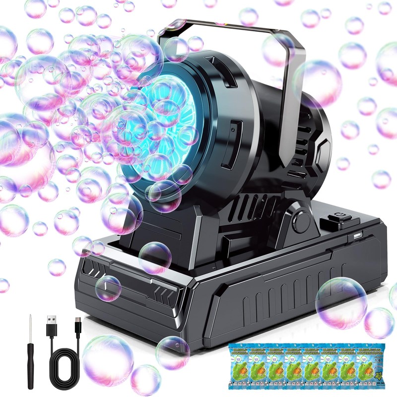 Tecnock Plug in Automatic Bubble Machine 3 Charging Methods Leak