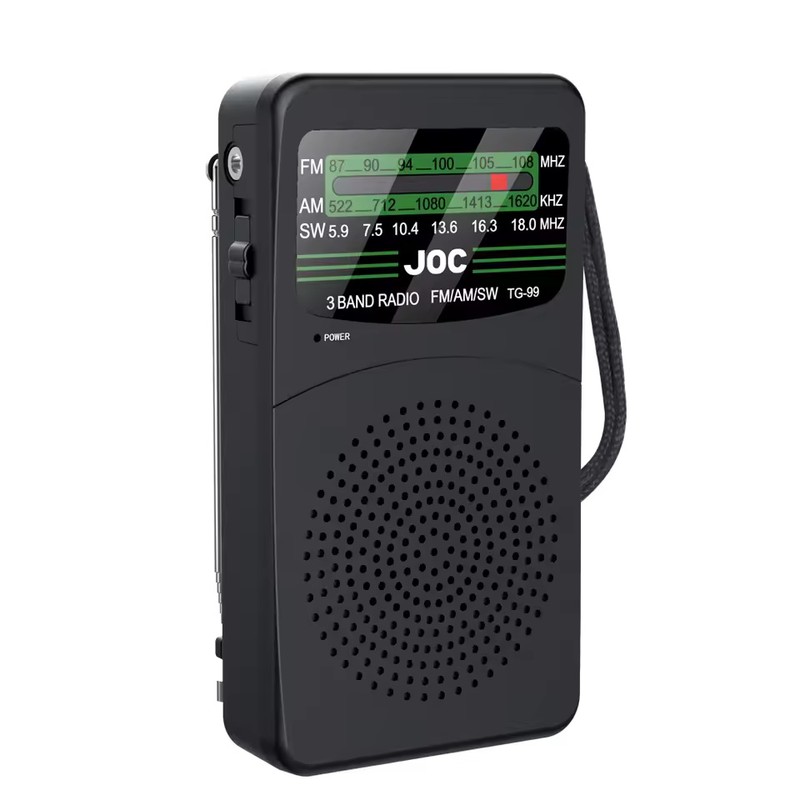 Portable AM/FM/SW Pocket Radio with LED Flashlight, 3.5mm Headphone Jack