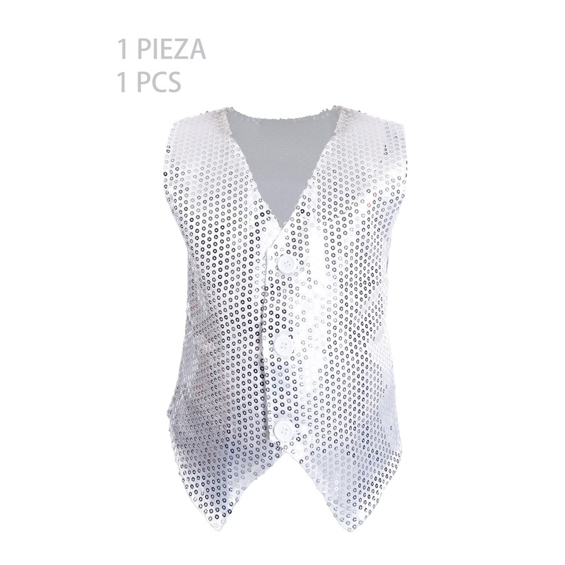 Carnavalife Boys Girls Sequin Vest Hip Hop Vest Costume for