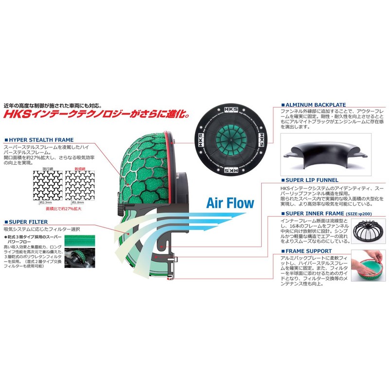 HKS 70019-AK104 Super Power Flow Reloaded Filter (SPF Assembly 200-70),