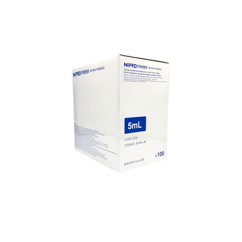 Nipro 100 Jeringas De Plástico 5 Ml Sin Aguja Grado
