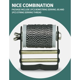 longbowmaker Bow Cord Serving Thread 120 yard/110 m Archery Winding Device Durable Bow String Thread Archery Accessories Black & White