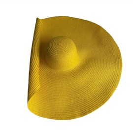 Lifup Straw Hat for Women, Oversized Beach Hat Large Wide Brim Visor Hats Roll Up Floppy Sun Hat for Summer Beach Cap UPF 50+ Yellow