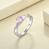 YL 925 Sterling Silver Engagement Ring 5MM Created Pink Tourmaline