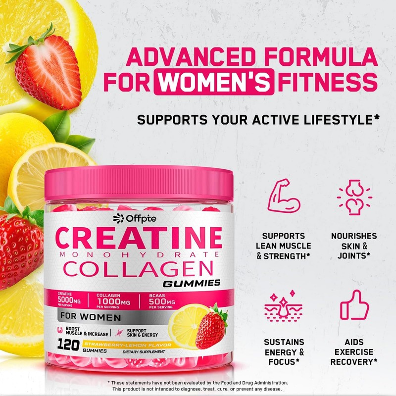 Creatine for Women with Collagen & BCAAs, 120 Ct Creatine