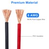 Linkstyle 2PCS 6 AWG Gauge Pure Copper Battery Inverter Cables,