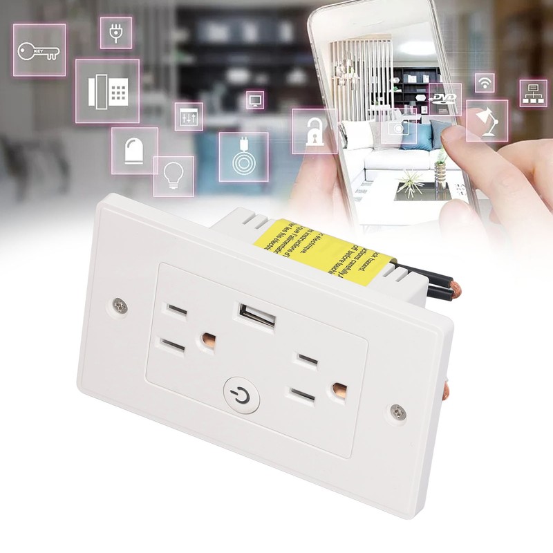 Smart Wall Outlet USB Voice Control Multifunctional WiFi Wall Socket
