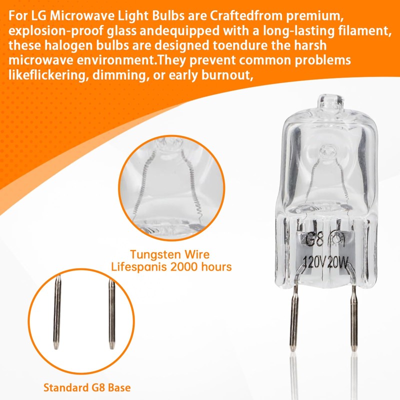 meeeyya 3Pcs 120V 20W Halogen Light Bulbs Replacement Compatible with