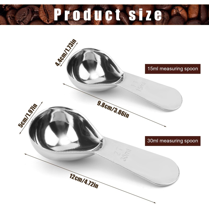 2pcs Tablespoon Coffee Scoop, 15ml 30ml Tbsp Coffee Bean Measuring