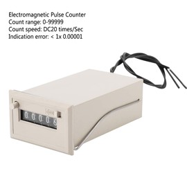 Eacam CSK5-NKW 5 Digits 0-99999 Industrial Totalizer Mechanical Electromagnetic Pulse Counter with Digital Pulse Counter, for Electric Pulse Counts in Various Industries (DC12V)