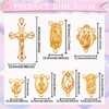 60Pcs/30Sets Rosary Making Kits Supplies Religion Cross and Center Medal