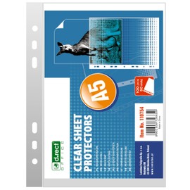 D.RECT Document Wallets A5 Transparent Document Wallets 50 µm/Mic/Micron Thickness: 0.05 mm - Pack of 100 Transparent Film Packaging - Transparent Films A5 Films - Transparent Film