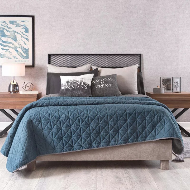 Vianney Edredón Kingsize Cobalto 2 Vistas Azul / Gris Vianney