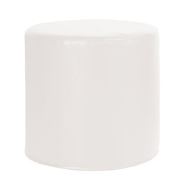 Howard Elliott No Tip Cylinder Ottoman with Cover, Atlantis White