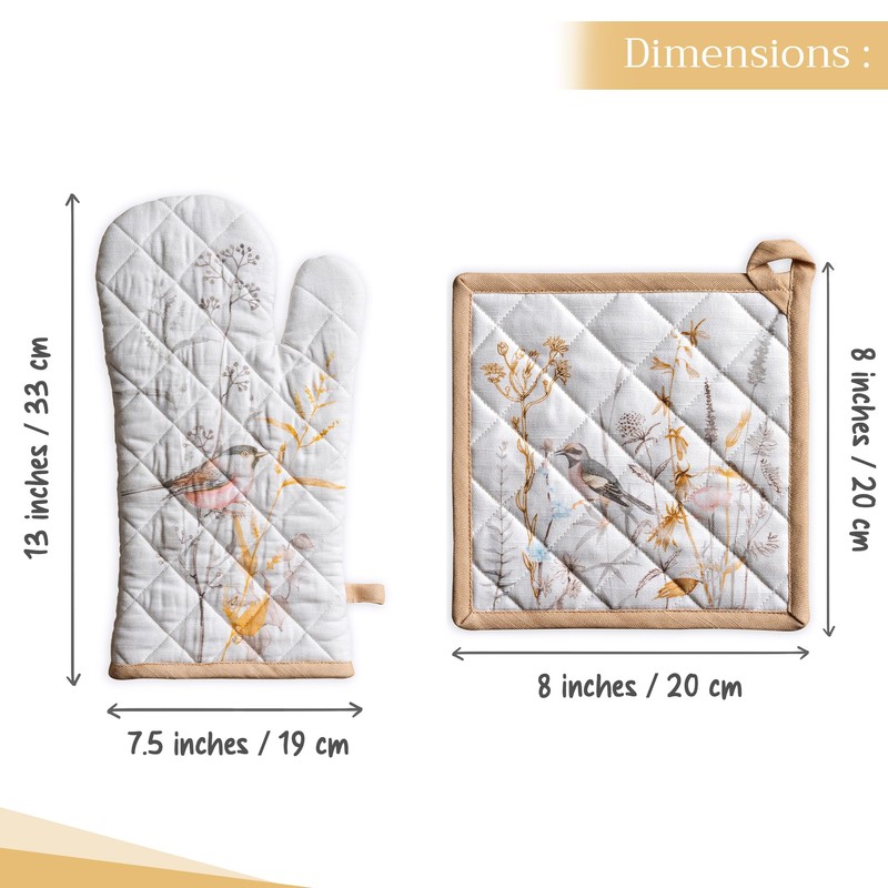 Maison d' Hermine Easter Oven Mitt & Pot Holder 100%