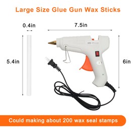 Sealing Wax Sticks 12P with Glue Gun, Luxiv 5.4" Sealing Wax Sticks 10MM Fire Manuscript Glue Gun Wax Seal Stamp for Wedding Invitations, Envelopes Sealing, Package Decoration Seal Wax Sticks (White)