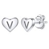 Silvora T Earrings 925 Sterling Silver Initials Letter Studs Romantic