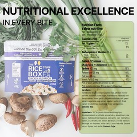 The Rice Stuff Box - Chicken Mushroom Instant Rice Meals, 6-Pack, Organic Jasmine Rice, NON-GMO, Gluten-Free, Vegan, Dairy-Free (Pack of 6)