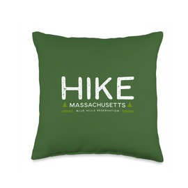 Massachusetts Blue Hills Reservation Hike Tree Retro Graphic Throw Pillow