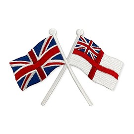 Royal Navy White Ensign Crossed with Union Jack Flag Iron on Patch