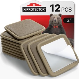 Furniture Sliders for Hardwood Floors X-Protector 12 PCS - 2” Furniture Floor Protectors – Beige Furniture Coasters – Carpeted Pads – Moving Furniture Pads Sliders!