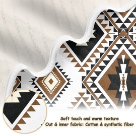 Aztec Navajo Cotton Baby Blanket 30" x 40" Warm Soft Breathable Muslin Swaddle Blankets for Toddler Boys Girls Nursery Receiving Wraps