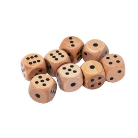 ALTAS+ Dice, 0.8 inch (20 mm), Dice, Wooden, Cute, Healing Dice, Game Toy, Set of 6 Sides, Round Cut, 0.8 inches (20 mm)