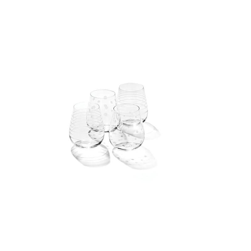 Oneida Mingle Stemless Wine Glasses, Set of 4, 4 Count,