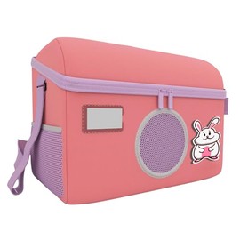 Heldenzimmer - Tonie Tasche für Toniebox mit Waschbär Grau - Sichere Tonie Tasche Transport in Toniebox Tasche für bis zu 10 Figuren und Zubehör (Rosa)
