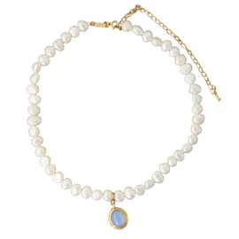 Collar de perlas naturales cultivadas para mujer elegante gargantilla dama regalo aniversario cumpleaños