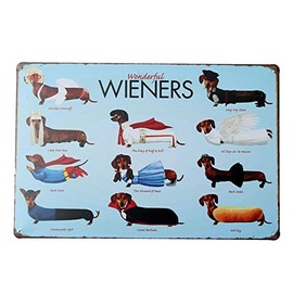 Bluelover Dachshund Dog Tin Sign Vintage Metal Plaque Poster Bar Pub House Wall Decor