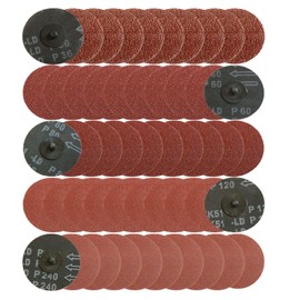 Hiqalty 50PCS 3 inch Sanding Disc Roll Lock Quick Change Disc Sandcloth Surface Conditioning Disc for Die Grinder Strip Grind Polish Burr Finish Rust Paint Removal 36/60/80/120/240#
