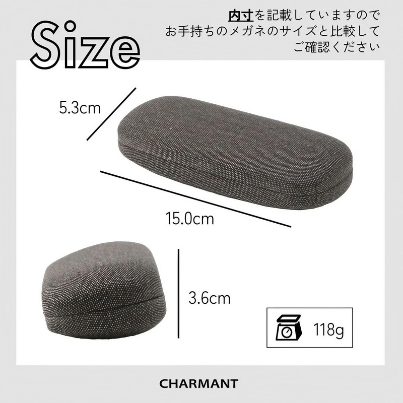 CHARMANT MT548 Glasses Case, Hard Denim, Stylish, Cute, Women's, Men's,
