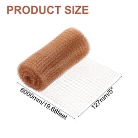 uxcell 3 Pack Copper Mesh, 5in x 20ft Double Layer Pure Copper Wire Mesh Dense Filter Screen Mesh with Scissor for Hole Blocking Gardening Sealing Distilling