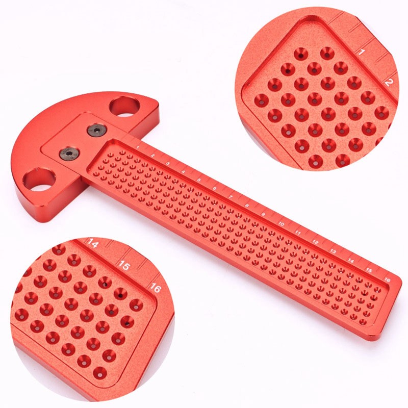 Woodworking T Ruler Aluminum Alloy 0 to 164mm Range 1mm