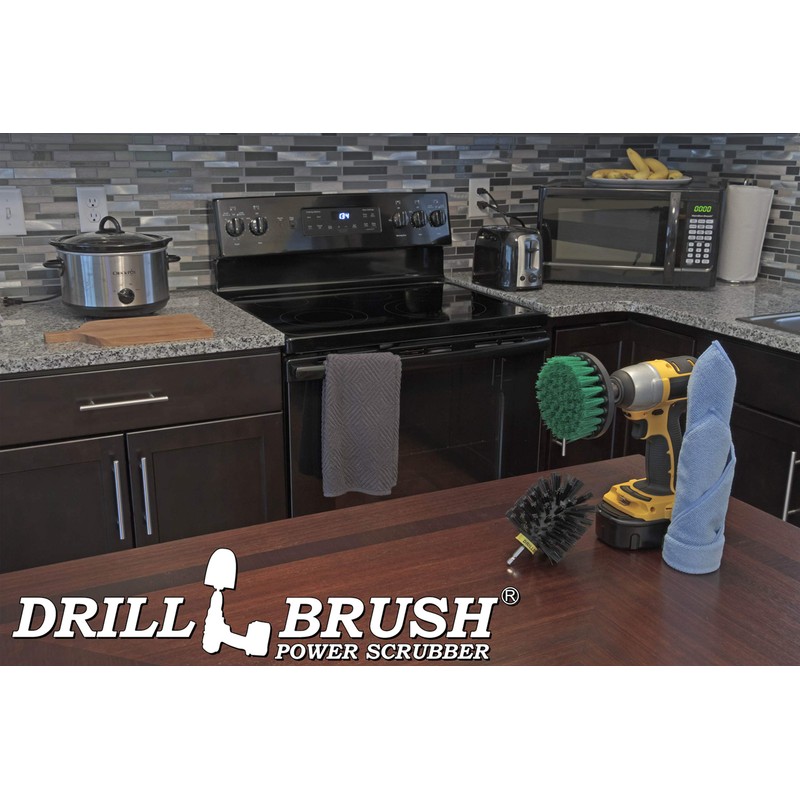 Tile and Grout Drill Brush Cordless Bathroom Power Scrubber Kit