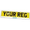 TAPORT® BLUE ELVIS TXT WHITE CAR REGISTRATION HOLDER FOR ANY