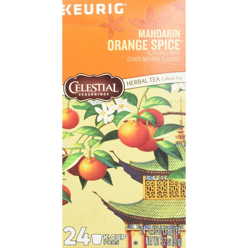 Celestial Seasonings Mandarin Orange Spice Herbal Tea, K-Cup Portion Pack