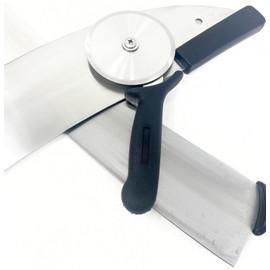 3 Piece Pizza Knife Set - 19" Rocker, 18" Pizza Knife, 4" Pizza Wheel