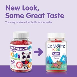 DR. MORITZ Gomitas de magnesio calmantes sin azúcar para niños y adultos - Gomitas de magnesio para niños sin OMG - Sabor a frambuesa - Paquete de 1 (