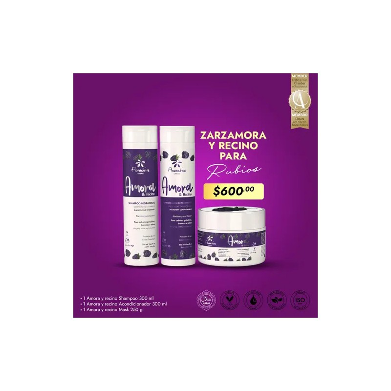 Kit Floractive Shampo Acondicionador Mask Cabellos Rubios