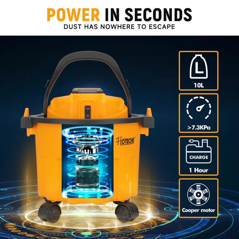 Hoteche 20V Cordless Shop Vacuum Portable Garage & Workshop Vac