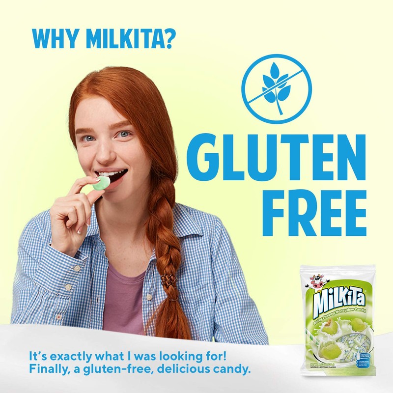 Milkita Creamy Shake Candy Bag, Gluten Free Chewy Candies with
