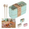 ML Lonchera Lunch Box 3 Niveles Portaviandas Libre Bpa Trigo