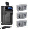 Kastar 3-Pack EN-EL24 Battery and LCD AC Charger Compatible with