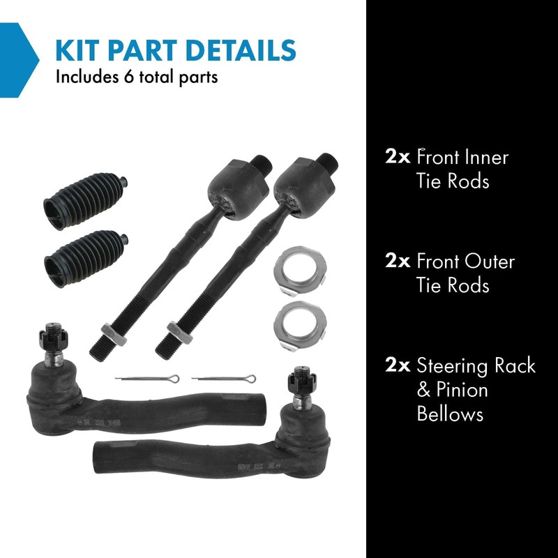 TRQ Front Driver & Passenger Side Inner & Outer Steering