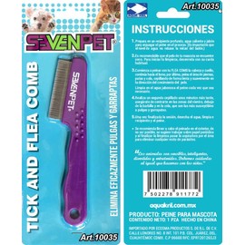 Peine Quita Pulgas Perro Gato Mascota Pequeña