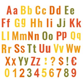 FYSUIMU 134 Pcs Fall Bulletin Board Letters Autumn Colored Alphabet Number Symbol Paper Cutouts Thanksgiving Decoration Letters Combo Set with 200 Pcs Glue Points for Home Classroom Party